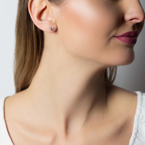 Kolczyki serce Savicki: złote, diamenty